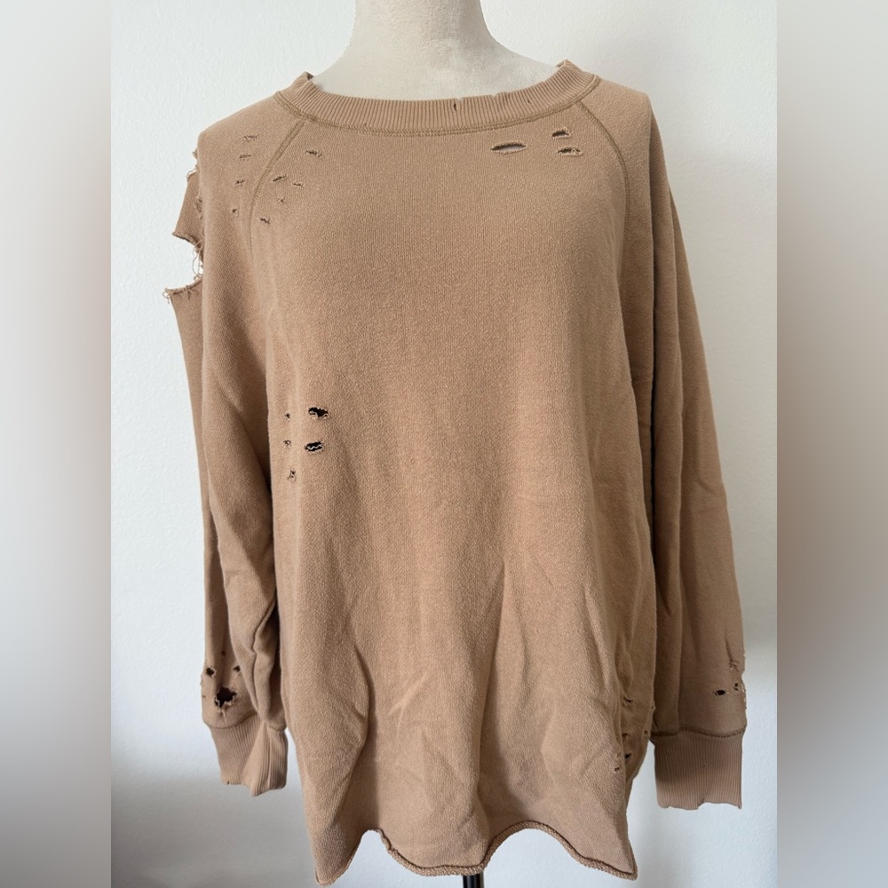 Aerie Cozy Tan Knit Sweater